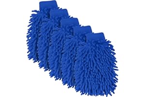 BBTO 5 Pieces Car Wash Mitts Chenille Microfiber Double Sided Scratch-Free Wash Mitt