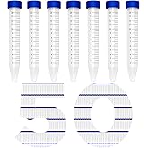 Membrane Solutions Conical Centrifuge Tubes 15mL, 50 Pack Sterile Plastic Test Tubes with Screw Caps, Polypropylene Container with Graduated and Write-on Spot, Non-Pyrogenic, DN/RNase Free