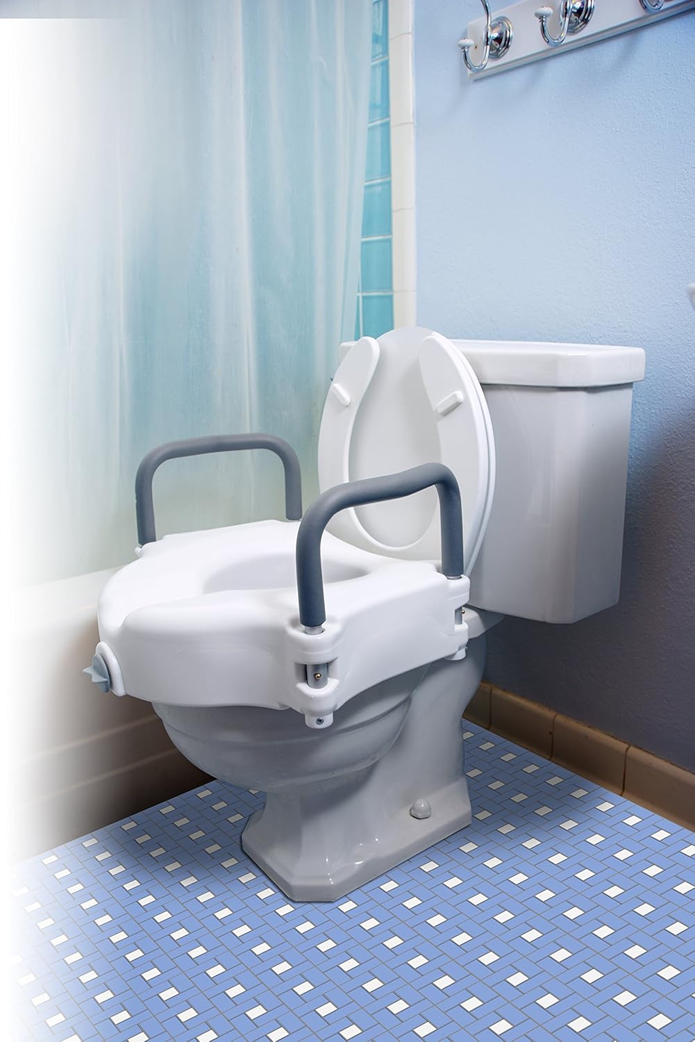 Essential Medical Supply Elevated Toilet Seat with Padded Removable Arms: Health & Personal Care
