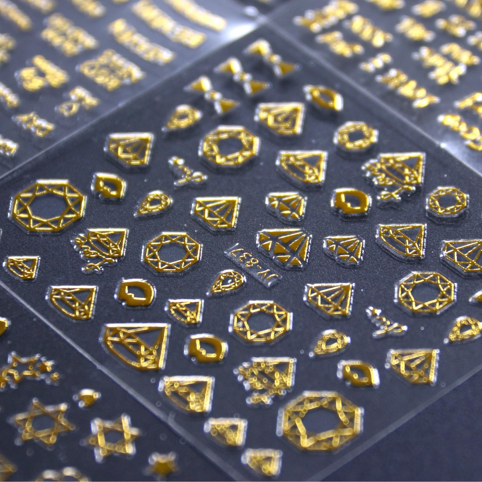 30 Sheets Gold Nail Art Stickers 3D Self-Adhesive Nail Decals Gold Line Star Nail Stickers for Acrylic Nails Gold Leaf Diamond Nail Supplies for Women - Image 3