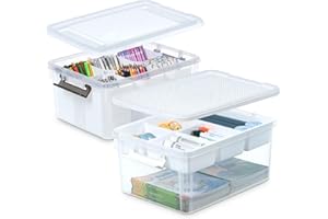 ITYLIFE CITYLIFE Citylife 17 QT Plastic Storage Bins Clear Storage Box with Lids Multipurpose Stackable Storage Containers for Organizing Tool, Craft, Crayon, 2 Packs