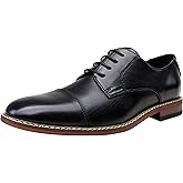 Vostey Men's Dress Shoes Classic Formal Business Cap Toe Wingtip Oxfords Lace Up Derby Shoes