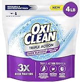 OxiClean Triple Action Odor Blasters, Removes Stains and Eliminates Tough Odors, Stain Remover Powder, Use with Detergent, Color-Safe and Chlorine-Free, 4 Lbs, Pack of 1