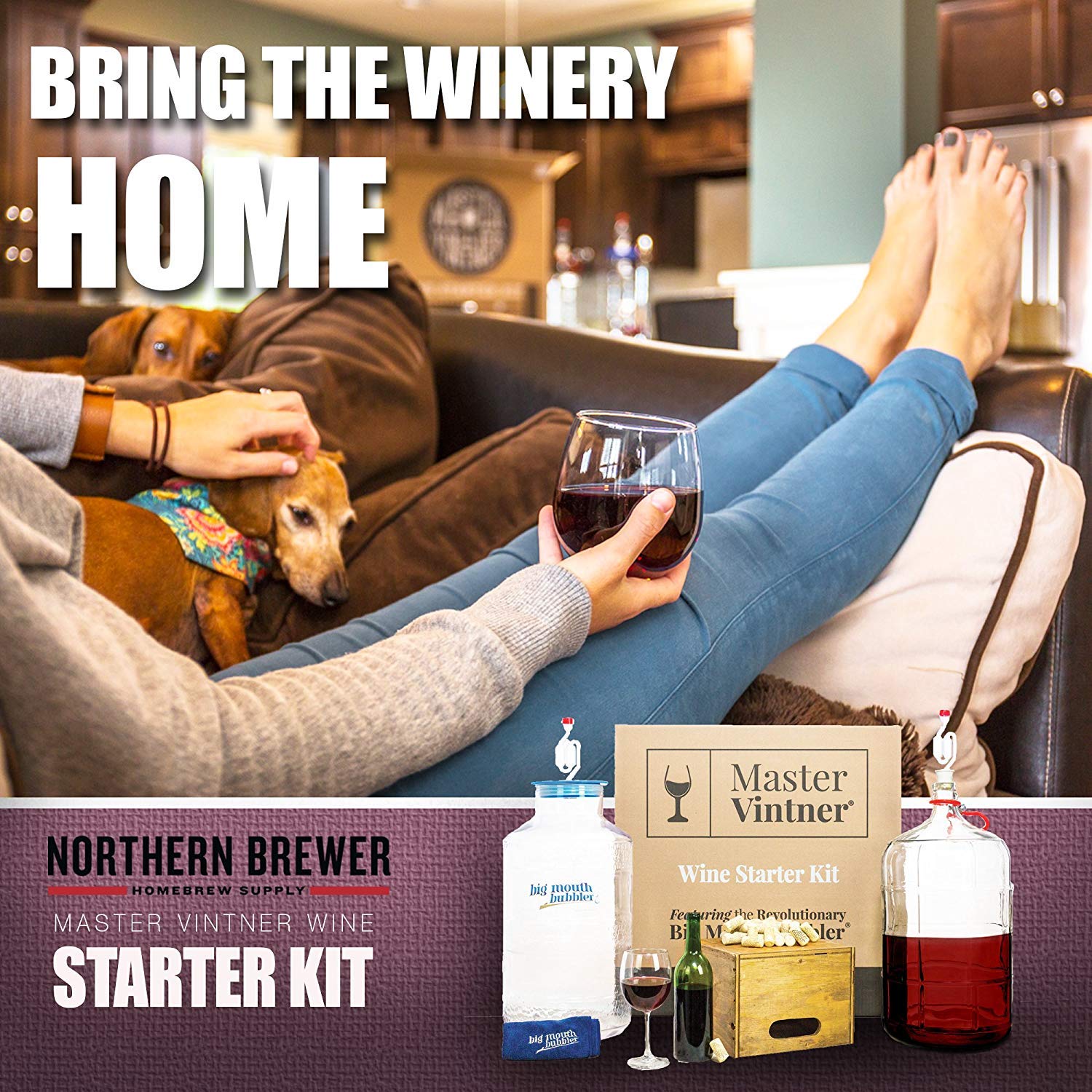 Master Vintner Wine Making Equipment Starter Kit with Plastic Big Mouth