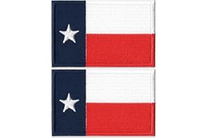 Laughing Lizards Texas Flag Patch (2-Pack) - Red, White & Blue Texas Patch for Vest or Hat - Iron On, Glue On, or Sew On (Large Flag)