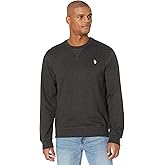 U.S. Polo Assn. mens Long Sleeve Popover Crew Neck Fleece Sweatshirt