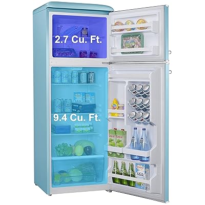 Buy Galanz Glr12tbeefr Refrigerator Dual Door Fridge Adjustable Electrical Thermostat Control With Top Mount Freezer Compartment Retro Blue 12 0 Cu Ft Online In Italy B07r25fr6y