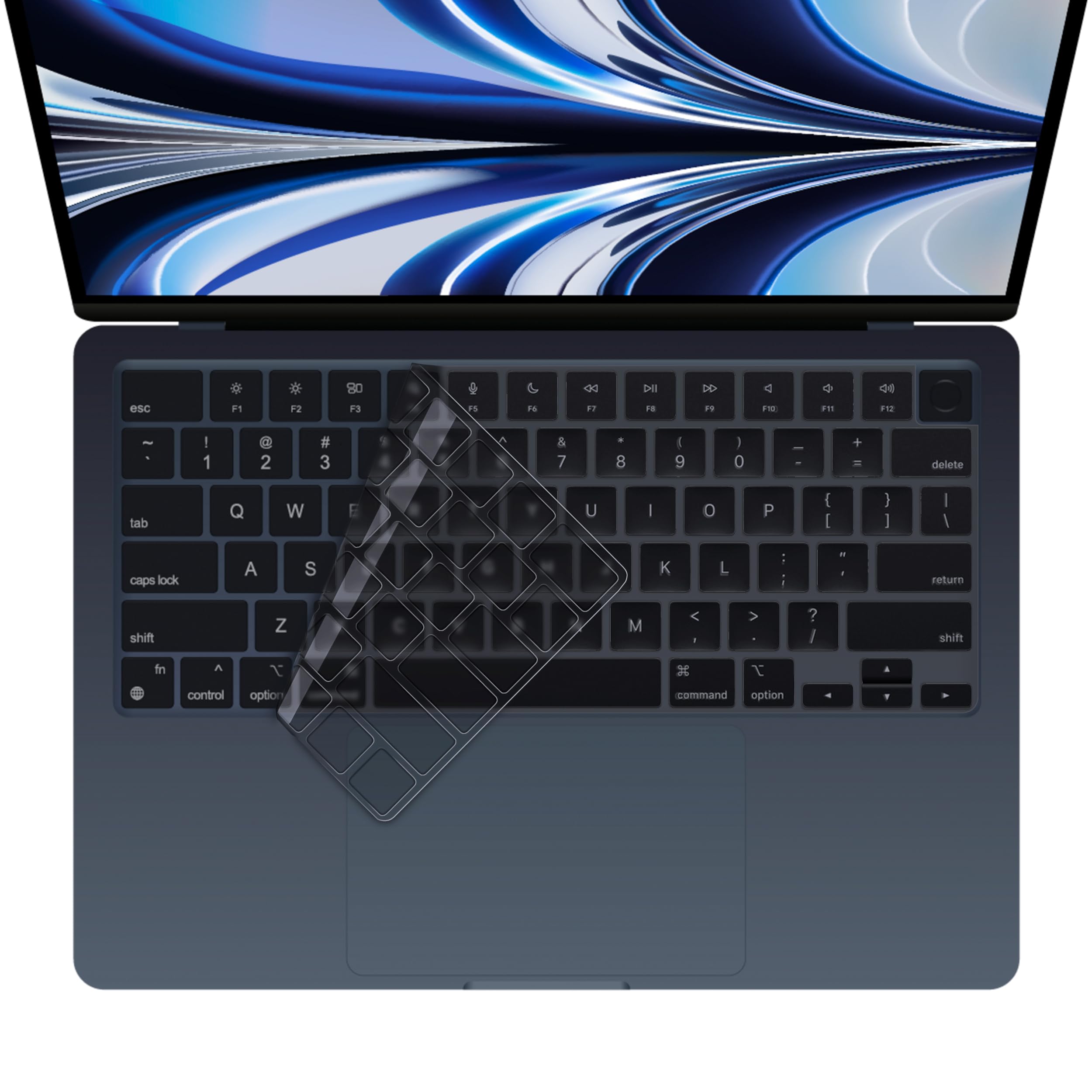 日本メーカー Macbook Pro/Air M2 M3 対応 キーボードカバー クリアブラックの商品画像