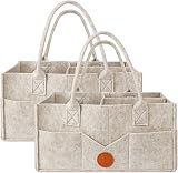 Maliton Nappy Caddy Khaki 15.3x9.3x7 in 2 Packs Detachable Dividers