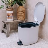 Addis Premium Deluxe Bathroom Pedal Bin 3.5 L Inner Removable Bucket Light Grey view 3
