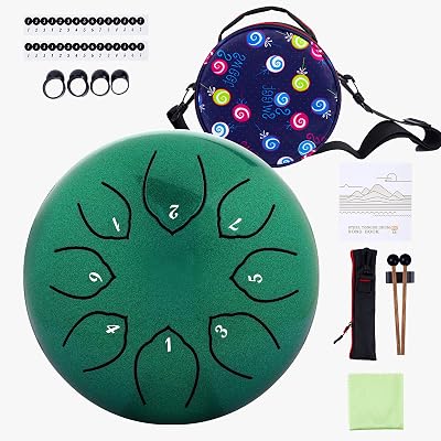 Musfunny 6 Inch Steel Tongue Drum 8 Notes C Major with Bag Drums for Kids