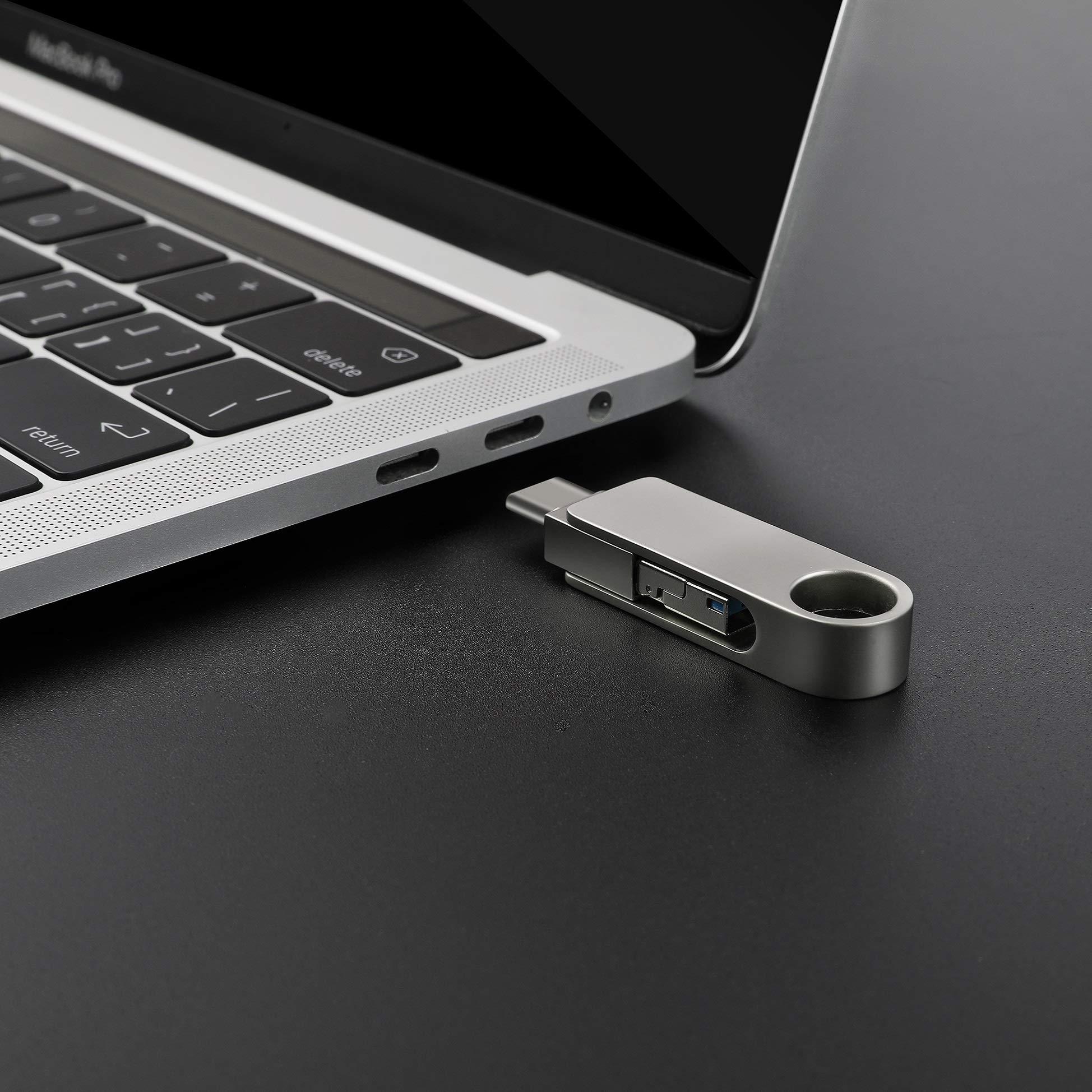 USB 3.0 Type C Flash Driver 32 GB, Tecnugiz 3-in-1, for Storage & Fast Data Transfer, Smartphone, Laptop, Tablet, 3 interfaces: Type C/USB 3.0/Micro-USB