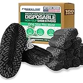 Frontline Shoe Covers Disposable Non-Slip 100 Pack, Premium Non-Woven Durable Booties Shoes Covers – Water Resistant Thick Anti-Slip - One Size Fits Most by Frontline (Black 100 Pack)