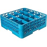 Carlisle FoodService Products RG16-214 FBA_RG16214 16 Compartment Glass Rack with 2 Extenders, 7.12", Blue