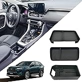 AZGaea 3PCS Center Console Organizer for Toyota RAV4 2025 2024 2023 2022-2019 ABS Dashboard Storage Organizer, Console Divider Storage Tray, Armrest Storage Box for RAV 4 Interior Accessories