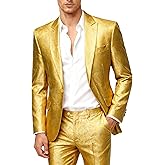 Cloudstyle Mens 2 Piece Paisley Dress Suit One Button Party Wedding Blazer Pants Sets