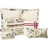 Tribeca Living 12 Piece Bed in A Bag, 100% Cotton Bedding Set Includes Oversized Comforter, Two Shams, Decorative Cushions, Deep Pocket Sheets and Skirt, Queen, Maui