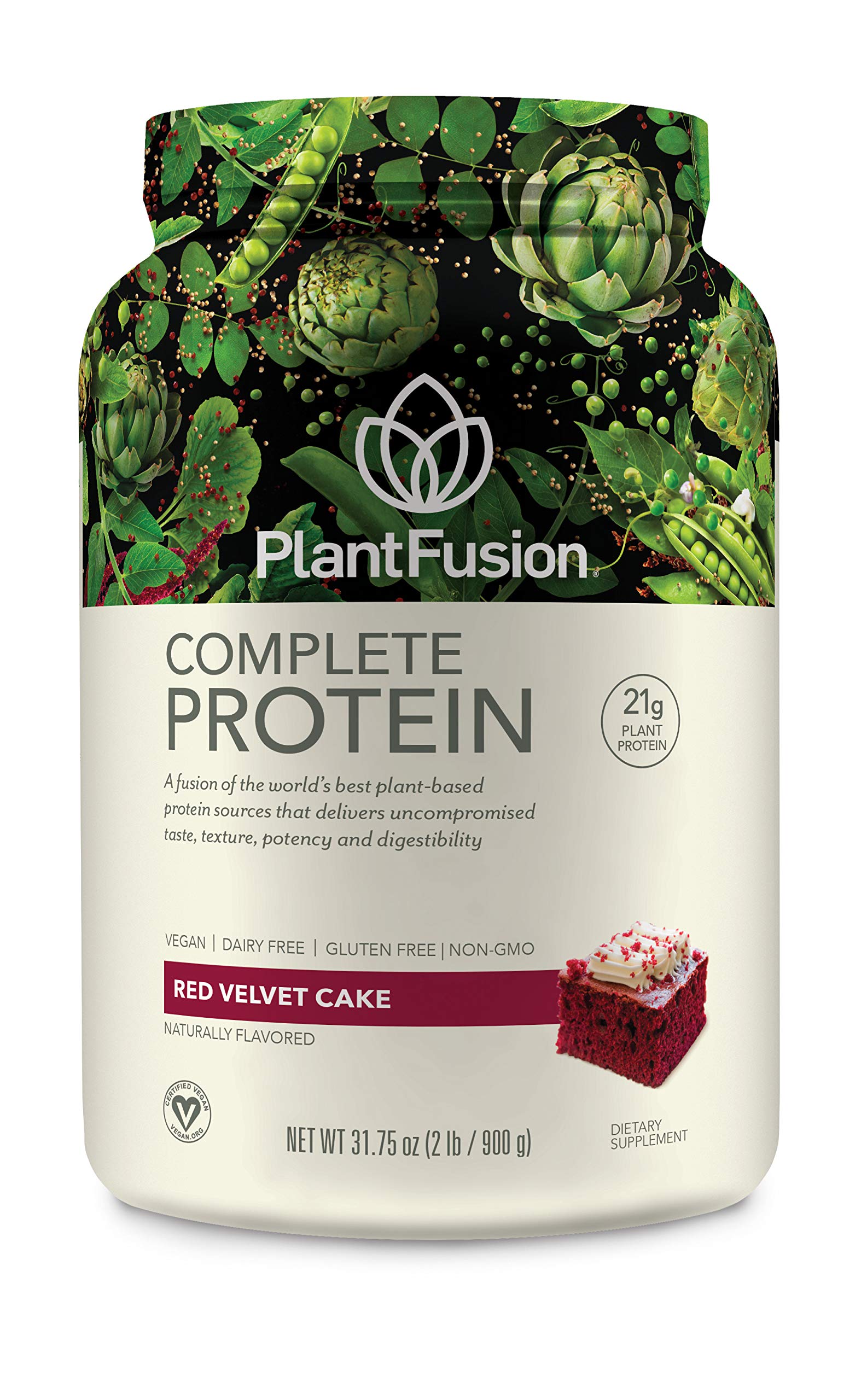 PlantFusion Complete Plant Based Protein Powder, Chocolate Raspberry, 2 Lb Tub, 30 Servings, 1 Count, Gluten Free, Vegan, Non-GMO