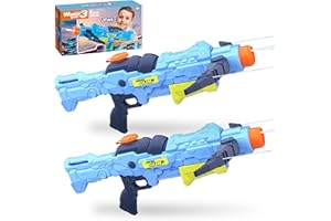 Water Guns for Adults Kids 6-12+, Super Water Blaster Soaker Pistol Guns 2 Pack, 4 Jet Modes Powerful Pump Crossbows Gun, 32F