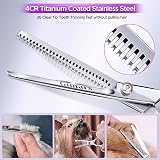 Gimars 4CR Stainless Steel 6 in 1 Dog Grooming Scissors Kit Pink view 2