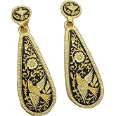Boucles D'Oreilles Vintage Mickey Mouse - Plaqué Or 24k Damascène Tolède - Espagne