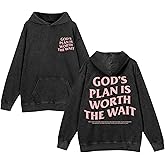 Wrenpies Mens Oversized Christian Hoodies Jesus God Bible Verse Faith Religious Sweatshirts Acid Wash Graphic Pullover Tops