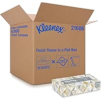 Kleenex Professional Facial Tissue for Business (21606), Flat Tissue Boxes, 48 Boxes/Case, 125 Tissues/Box