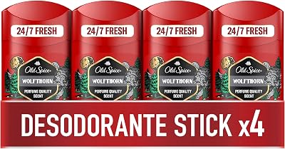 Desodorante em bastão old spice wolfthorn para homens, 50 ml, pacote com 4