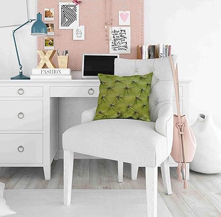 Emmteey Home Decor Throw Pillowcase For Sofa Cushion Cover Funny Round Green Cactus Pricks Decorative Square Accent Zippered And Double Sided