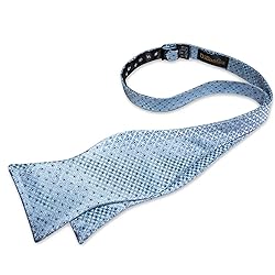 DiBanGu Light Blue Bow Ties for Men Self Tie Bow
