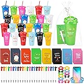 144pcs/24 Set Employee Appriciation Gifts with Reusable Tumbler Inspirational Notepads Pen Mobile Phone Stand,Team Thank You Bulk Christmas Gift for Coworker Staff Nurse Volunteer (Employee Colorful)