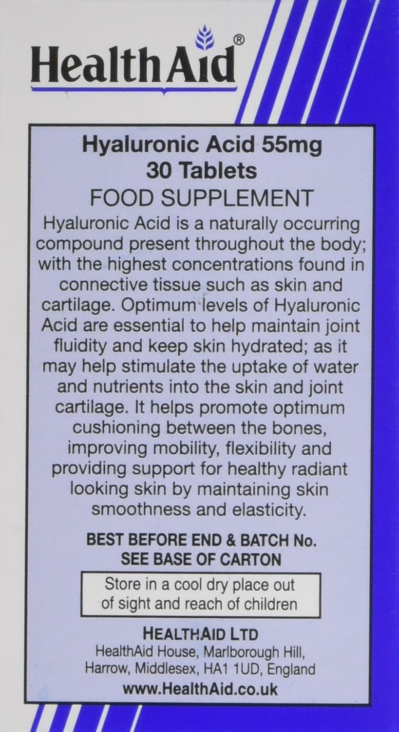 HealthAid Hyalluronic Acid 55mg - 30 Tablets, 30 count (Pack of 1) - Image 4