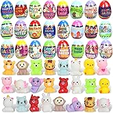 BEIGUO 24 Pack Easter Eggs with Cute Animal Squishy Toys Inside,Prefilled Eggs for Kids Boys Girls Easter Basket Stuffers,Party Favor,Egg Hunt