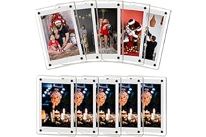 TNTIWQ 10 Pack-Polaroid Magnets for Refrigerator Acrylic Fridge Magnetic Frame 2.36 x 3.54 Inch Clear Picture Frames for-Polaroids-Fujifilm-instax Mini Film(10pcs Clear, 2.36x3.54 inch)