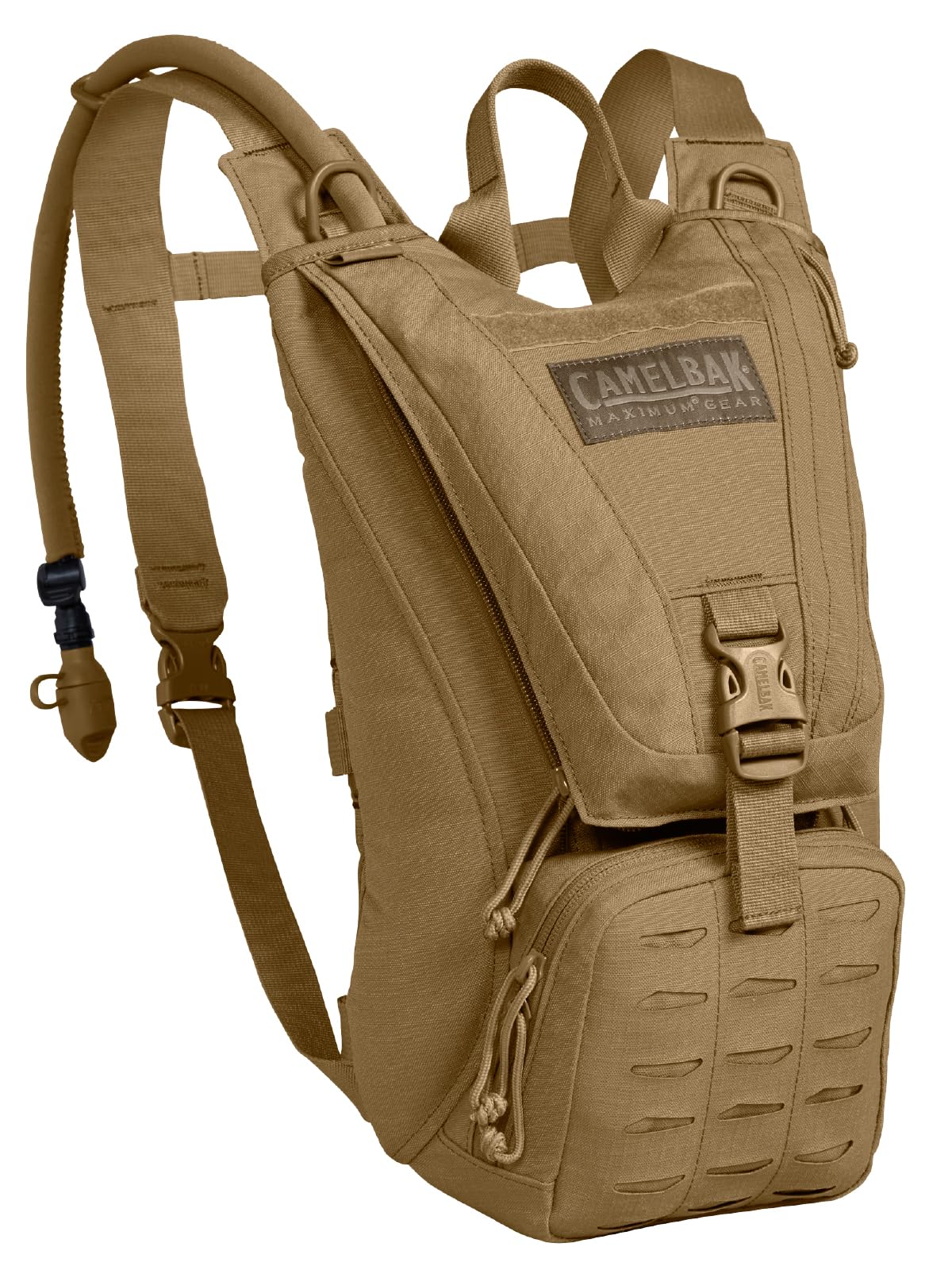 Photo 1 of CamelBak Ambush Tactical Hydration Backpack with 100oz/3L Mil Spec Crux Reservoir Bladder - MOLLE, Coyote