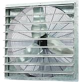 Iliving - 36" Wall Mounted Shutter Exhaust Fan - Automatic Shutter - Single Speed - Vent Fan For Home Attic, Shed, or Garage Ventilation, 6128 CFM, 9000 SQF Coverage Area, Silver (ILG8SF36S)
