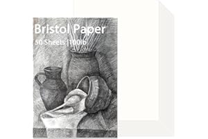 gisgfim 50 Sheets Bristol Paper Smooth 11x17 inches 100lb/270g Artist Paper for Adults and Students Markers Pen and Ink