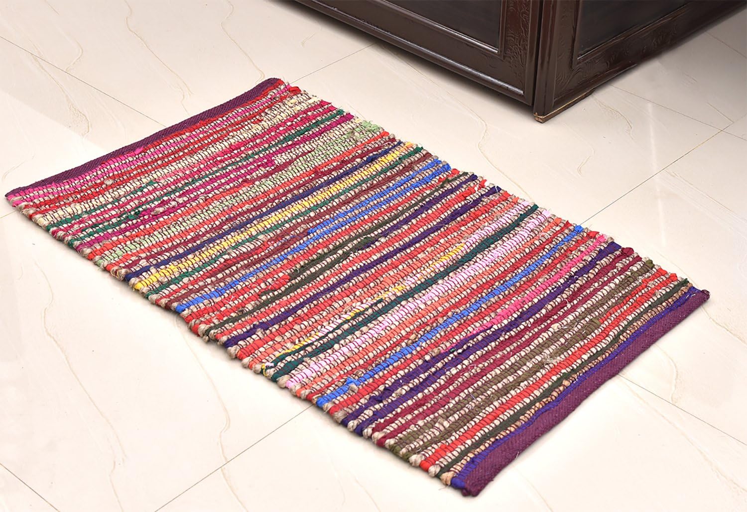 Rag Rug 20 x 31 Inchs for Kitchen, Bathroom, Entry Way, Laundry Room and Bedroom, La Vivien.