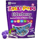 Zollipops Clean Teeth Pops, Sugar-Free, Natural Elderberry Flavor, 8 oz | Zero sugar, dentist-approved lollipops help prevent cavities w/ xylitol; great for kids, diabetics &amp; keto diet; dye-free
