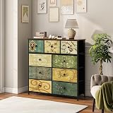 LYNCOHOME Green Fabric Chest of Drawers 9 Drawers Bedroom Storage Unit view 6