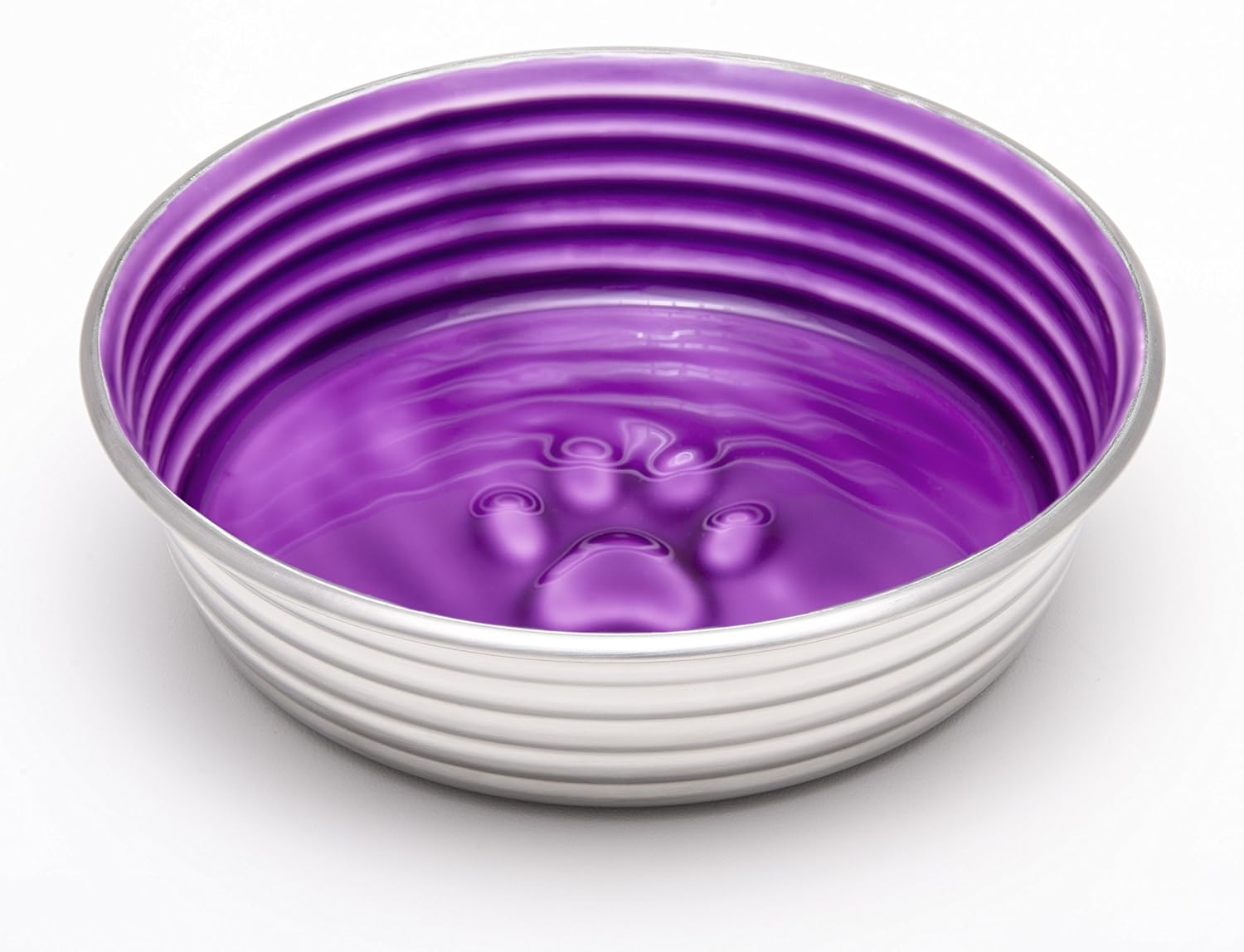 Loving Pets Le Bol Glazed Interior Stainless Steel Dog Bowl Non-Slip Dishwasher Safe Durable Pet Dish -Lilac - Medium (850 ml) - Image 3