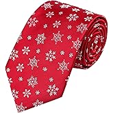 Alizeal Mens Handmade Christmas Pattern Party Necktie