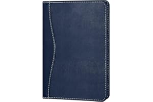Gorbado Mini Padfolio/Junior Portfolio Folder Case, Business A5 Binder Organizer Notepad for Men Women, 5 x 8 Writing Pad Included, Navy Blue