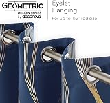 Deconovo Blackout Curtains Navy Blue 52x84 Inch Gold Wave 2 Panels view 4