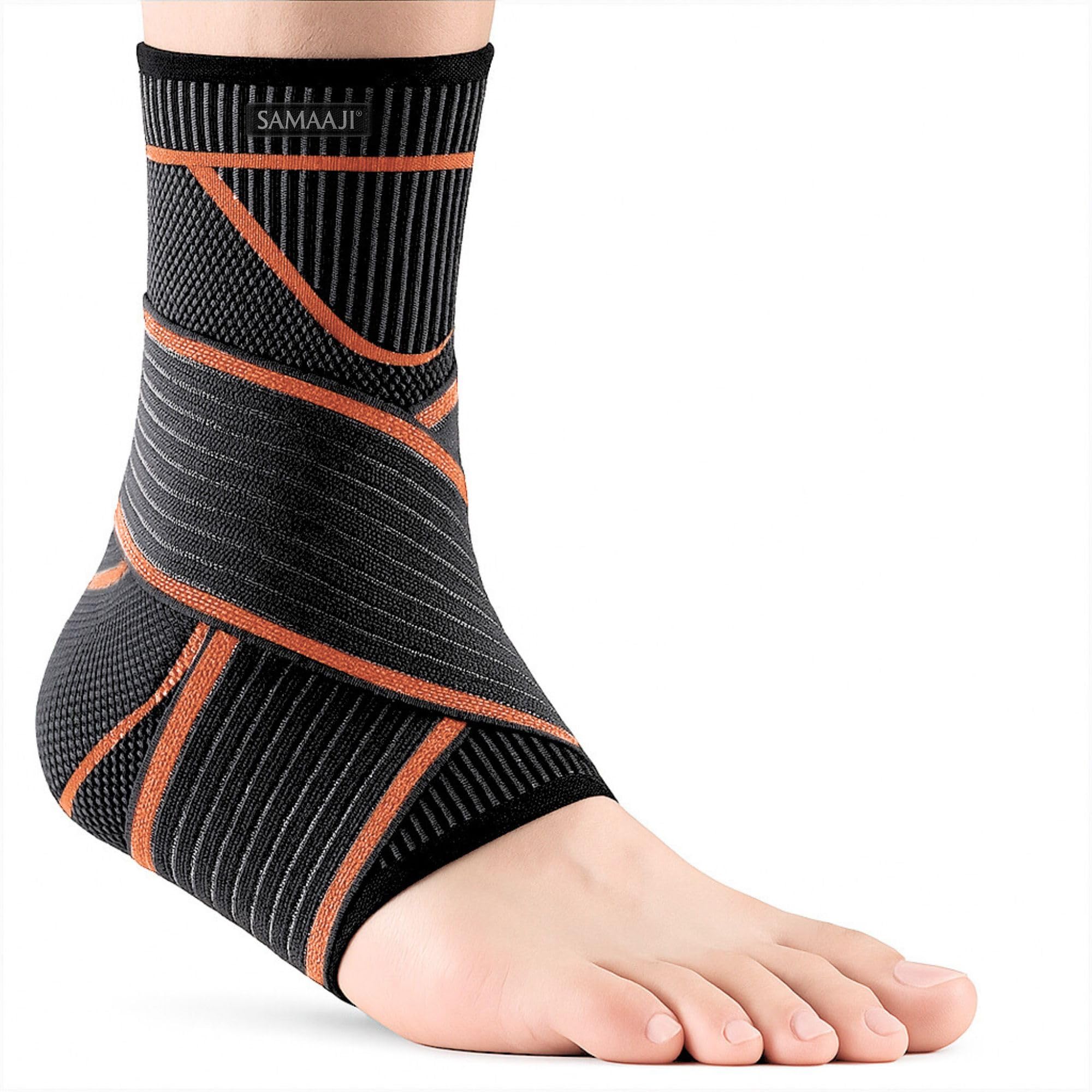 Adjustable Ankle Support for Ligament Damage | Ankle Brace with Adjustable Strap for Compression | Achilles Tendonitis & Plantar Fasciitis Support | Ankle Support for Women & Men, Sprain & Pain Relief