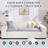 GKXLH Thick Corduroy Sofa Cover 90x210cm Light Grey 2 3 Seater Non-Slip view 4