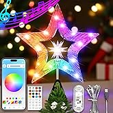 LiuZpatial 10" Christmas Tree Star Topper with Lights, Shatterproof Plastic Star Christmas Tree Topper Lighted for Christmas Tree Decorations, RGB Glow & USB Plug in