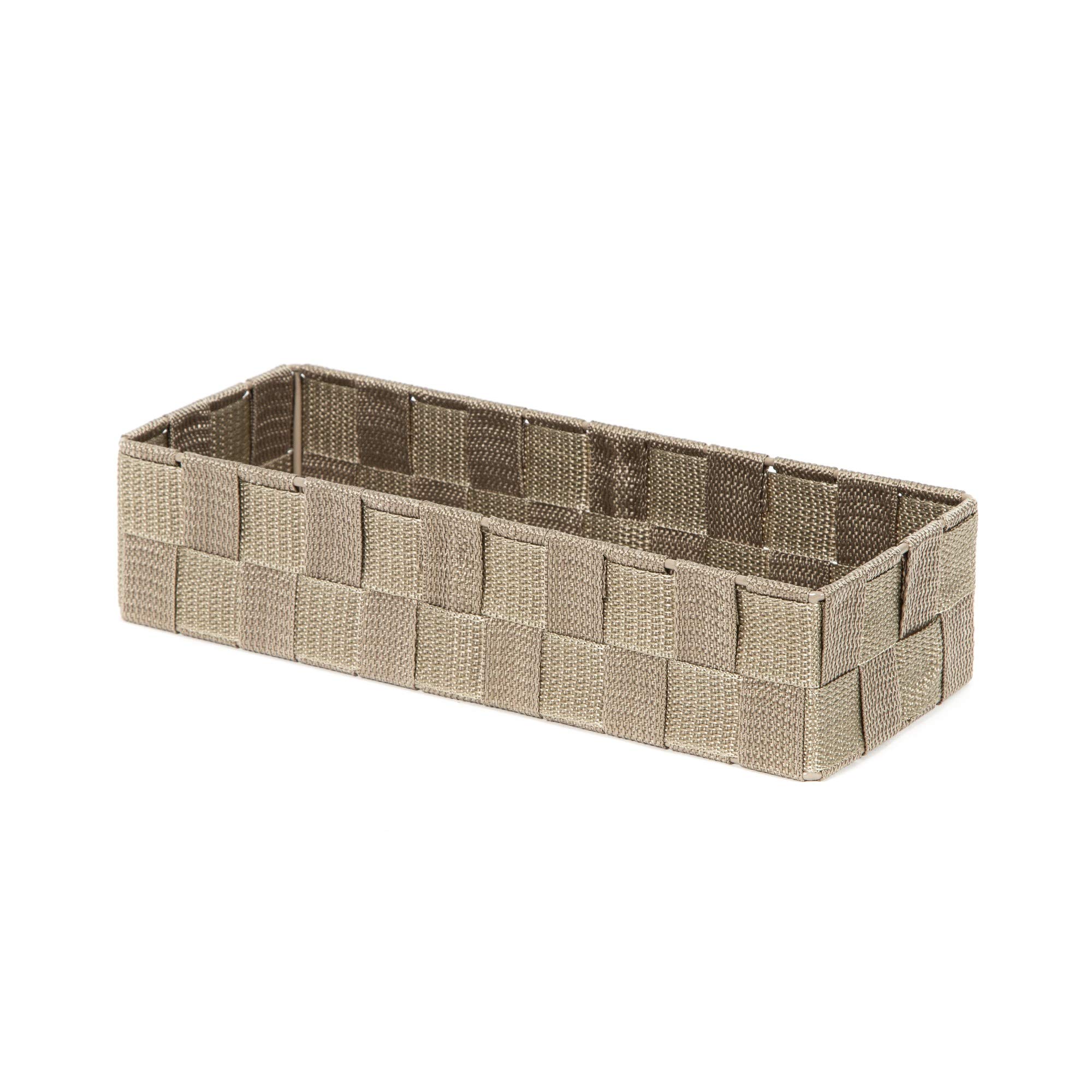 Compactor Stan Organizer Basket - Boston Collection, Large, Beige, 12X30X7(H) cm, Rayon Belt