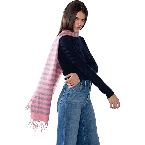 VIVISION SCARF ヴィヴィジョン スカーフ VIVIAN & VINCENT Fall Winter Ultra Soft Knit Striped Scarf