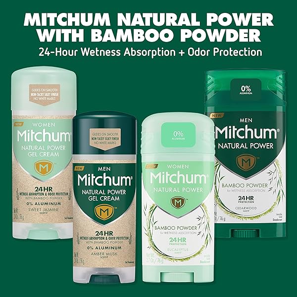 MITCHUM NATURAL POWER GEL CREAM FOR WOMEN, SWEET JASMINE, 3.4 OZ.